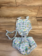 Btween Baby 3pc Bodysuit, Bloomers, & Headband Set Blue sz 18m