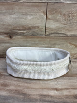 NEW Cloud Island Tufted Fabric Medium Oval Storage Basket in Khaki and Cream