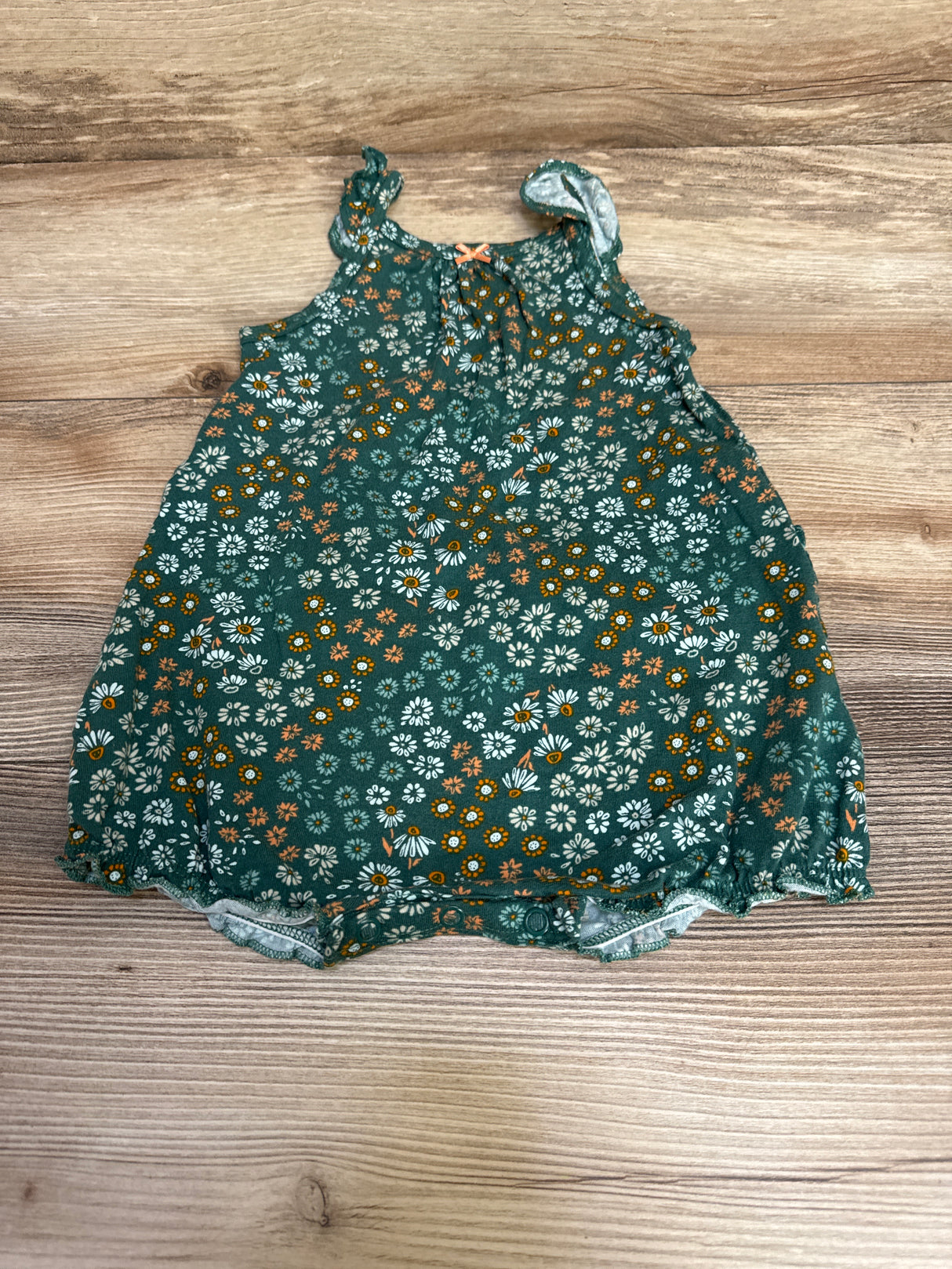 Carter's Floral Shortie Romper Green sz 9m