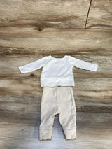 Carter's 2pc Embroidered Shirt & Pants Cream sz Newborn