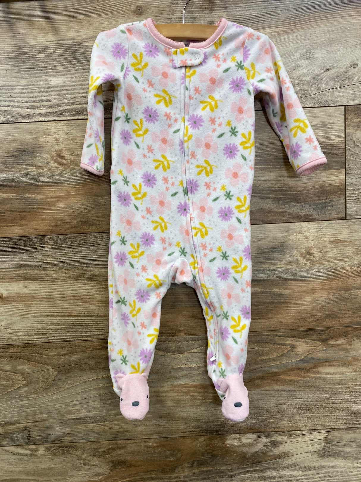 Simple Joys Floral Blanket Sleeper White sz 6-9m