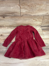 Andy & Evan Fuzzy Eyelash Knit Long Sleeve Sweater Dress Red sz 18-24m