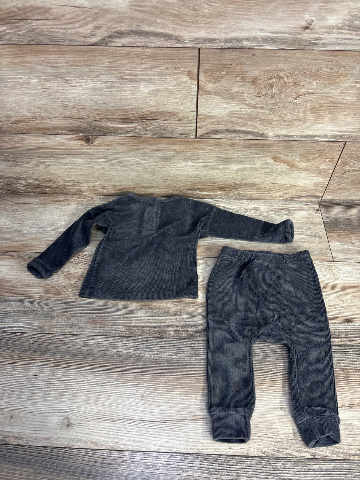 Modern Moments 2pc Textured Long Sleeve Shirt & Pants Set Grey sz 6-9m