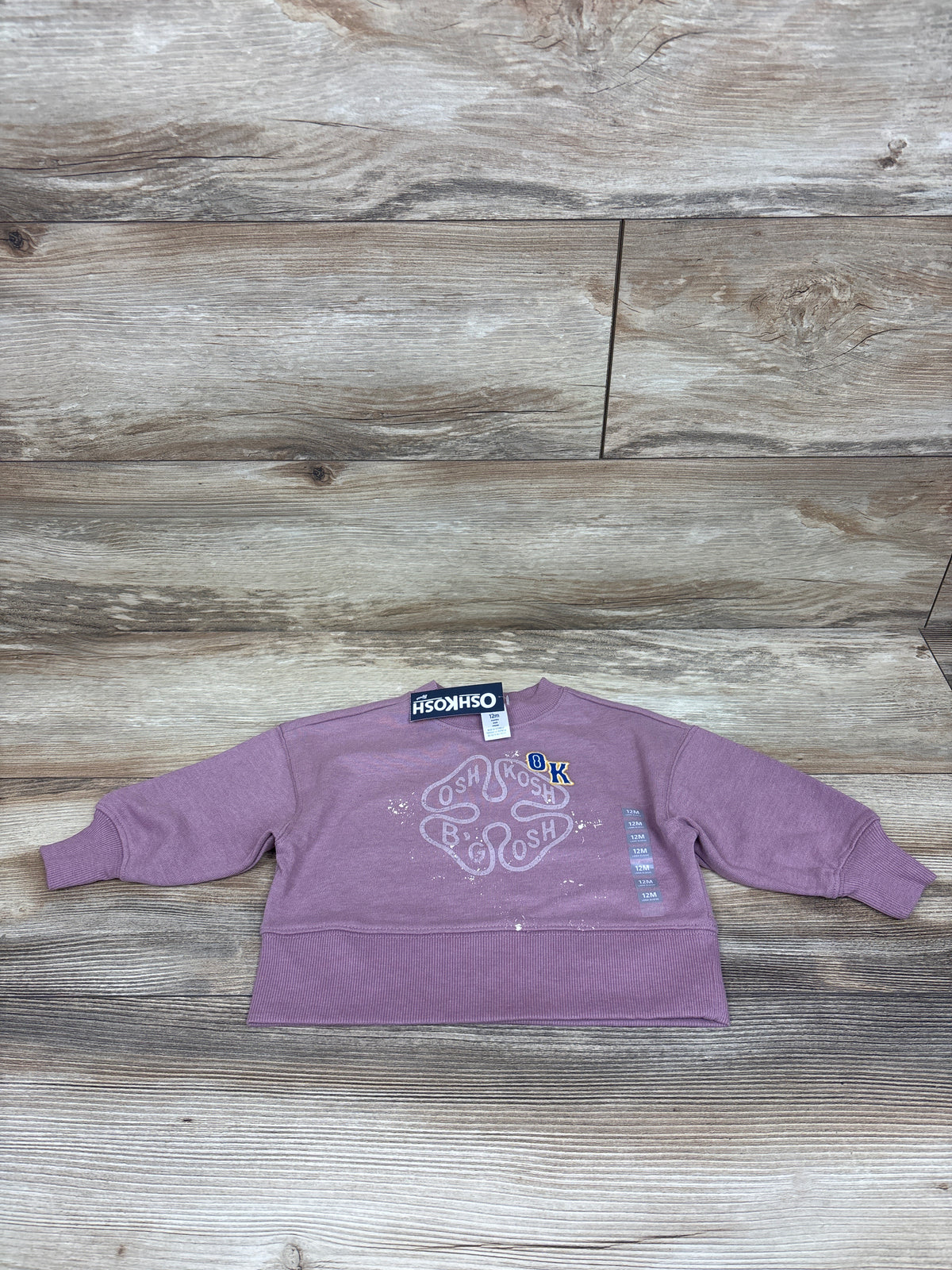 NEW Oshkosh Pullover Sweatshirt Mauve sz 12m