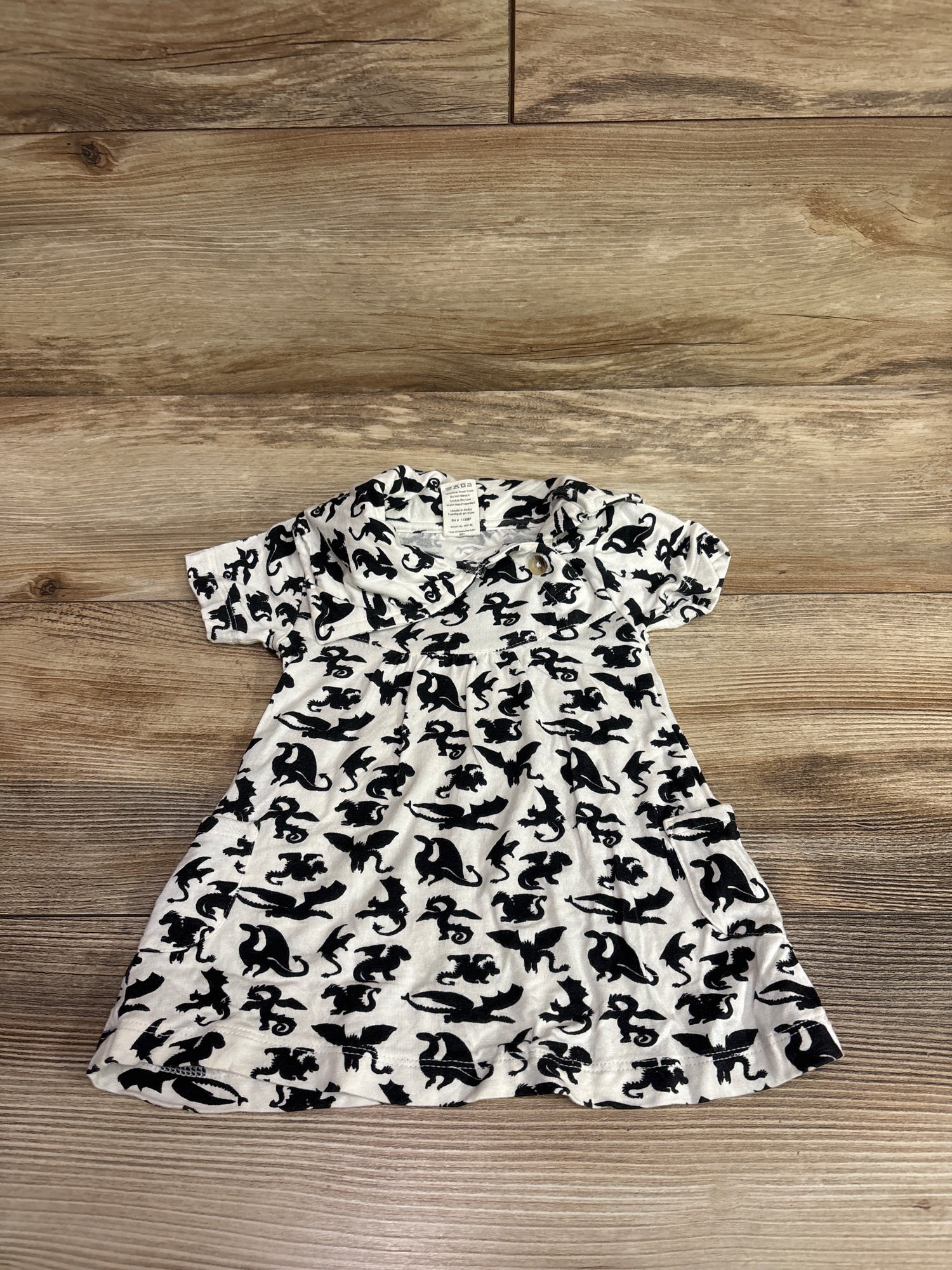 Kate Quinn Bamboo Dragon Print Dress White sz 3-6m