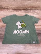 Sinsay x Moomin Short Sleeve Shirt Green sz 2/3T