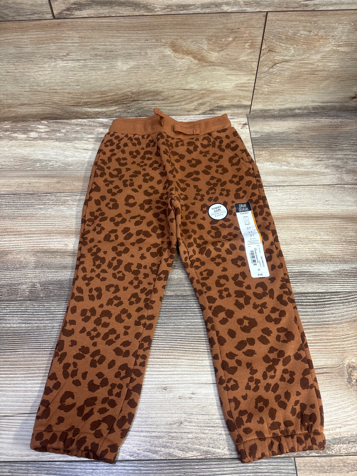 NEW Okie Dokie Leopard Print Joggers Brown sz 3T