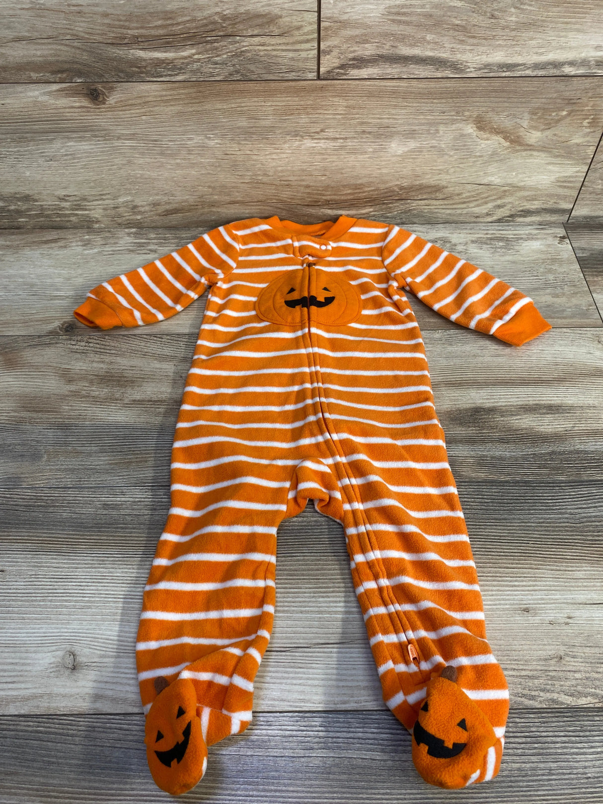 Just One You Striped Pumpkin Blanket Sleeper Orange sz 9m - Me n Mommy To Be