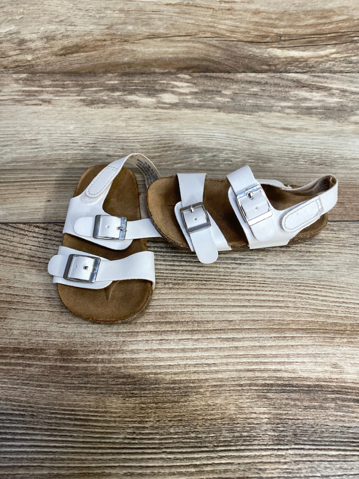 Old Navy Faux-Leather Double-Buckle Sandals White sz 12-18m