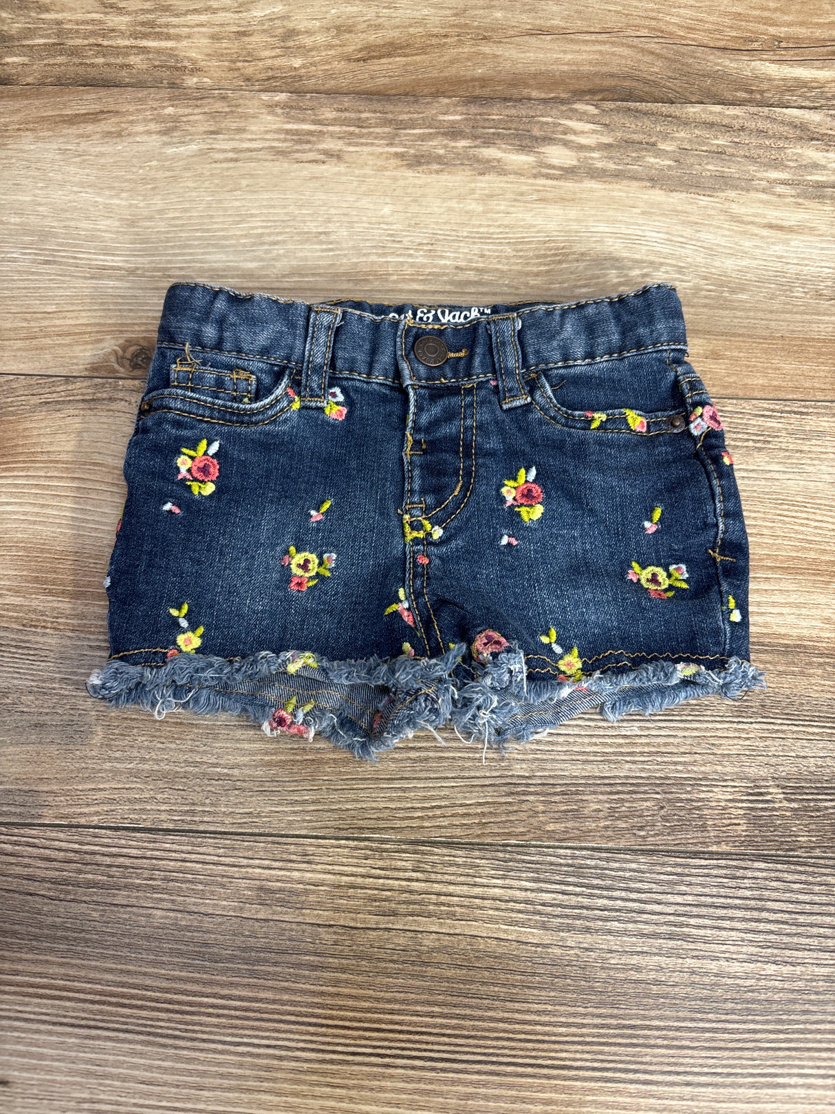 Cat & Jack Embroidered Denim Shorts Blue sz 12m