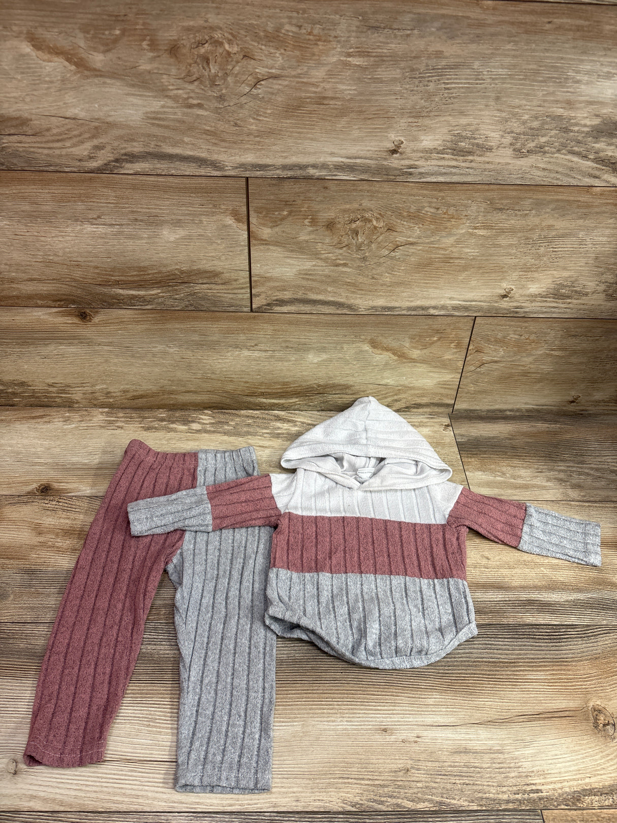 2pc Hooded Sweater & Pants Set White sz 9-12m