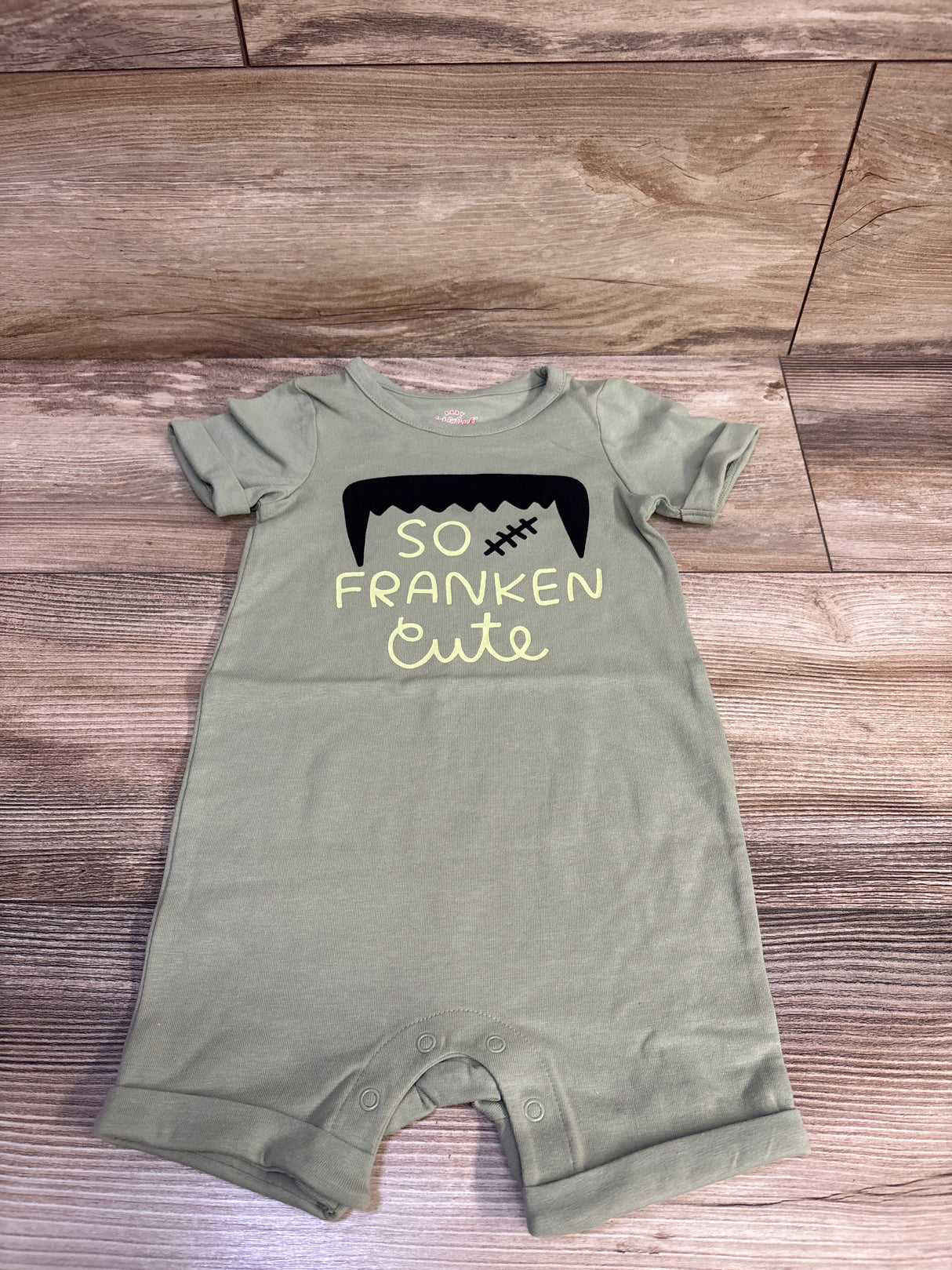 Cat & Jack So Franken Cute Shortie Romper Green sz 12m