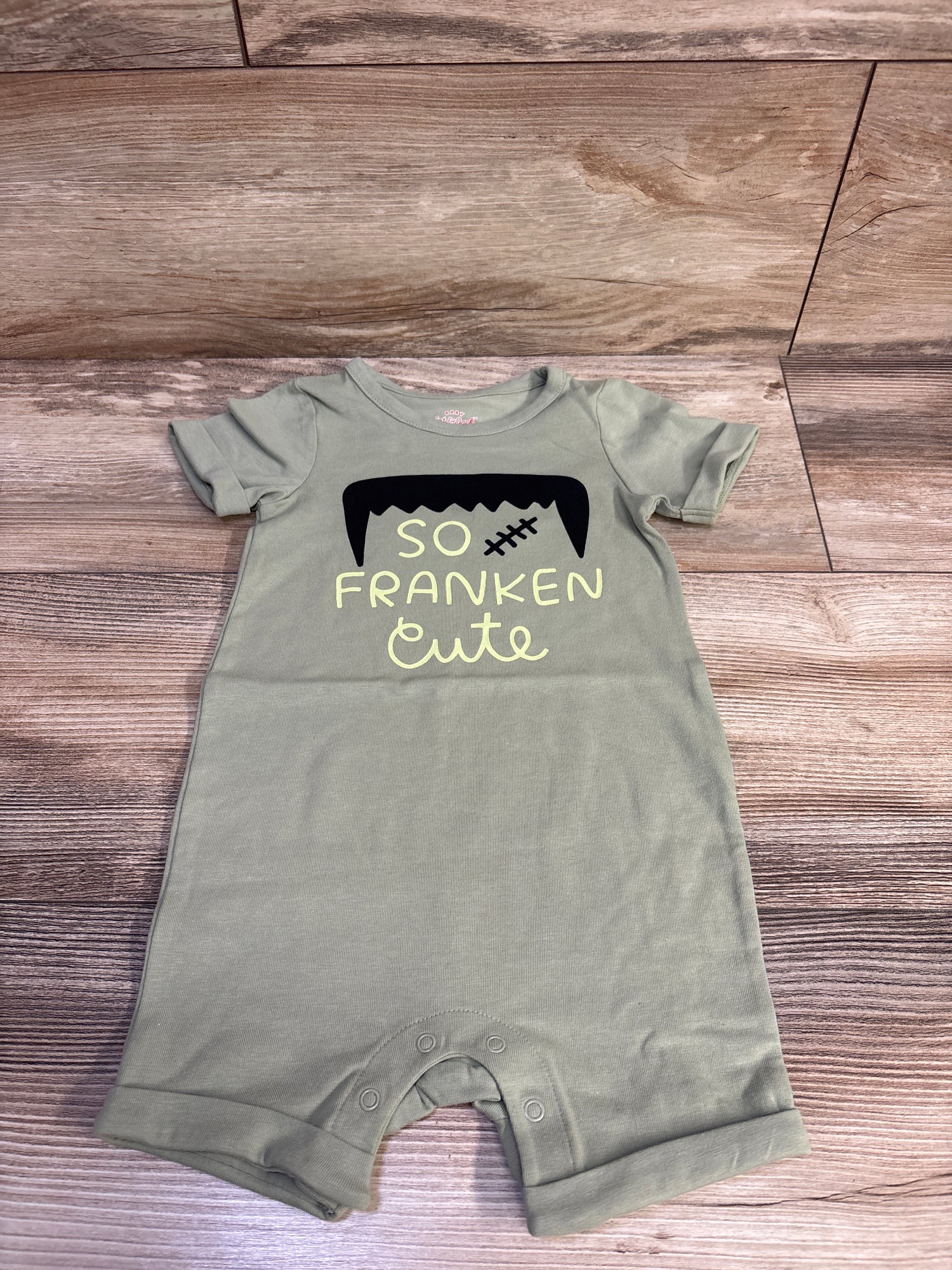 Cat & Jack So Franken Cute Shortie Romper Green sz 12m