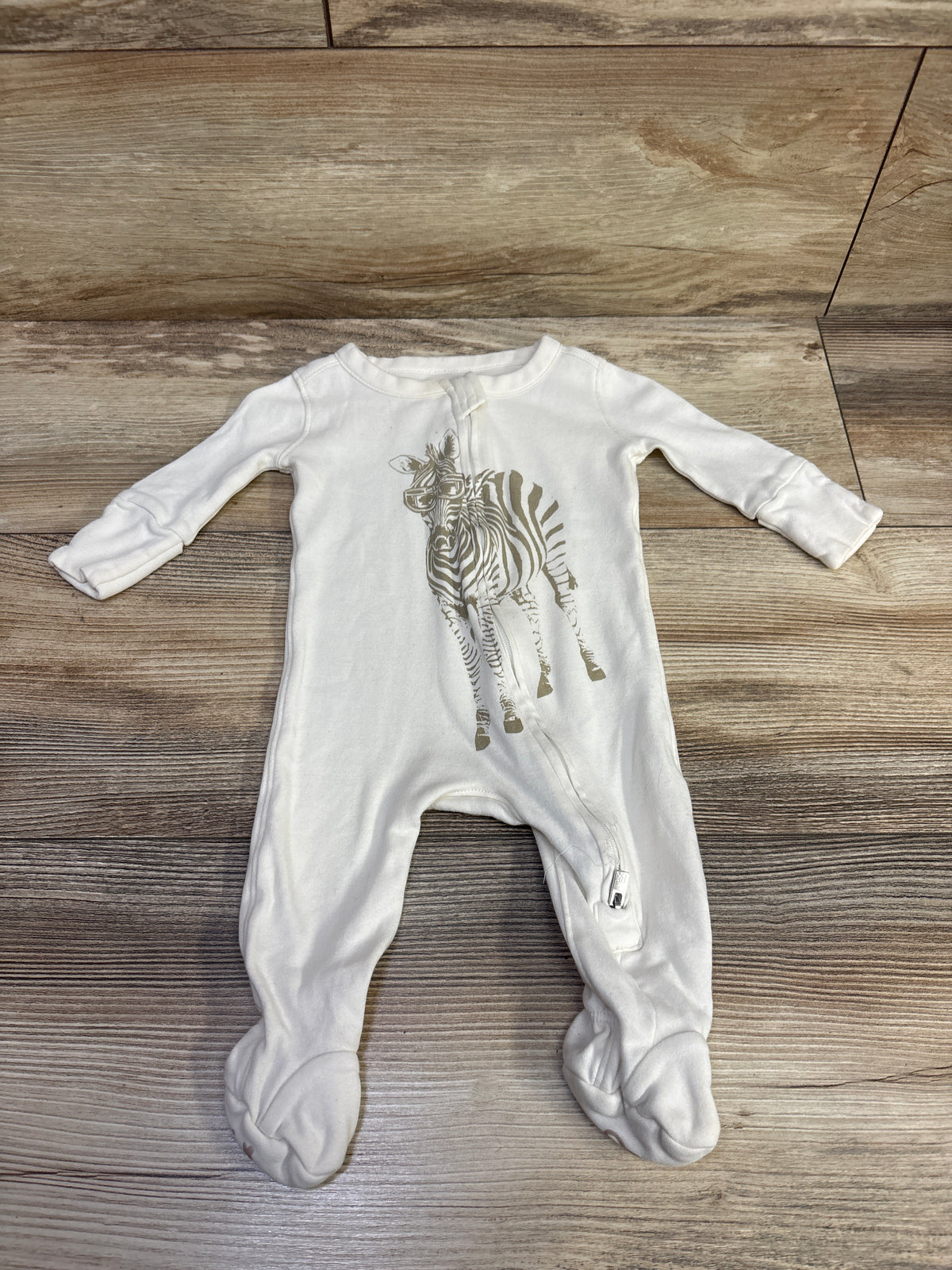 Banana Republic Pima Cotton Zebra Sleeper Ivory sz 0-3m