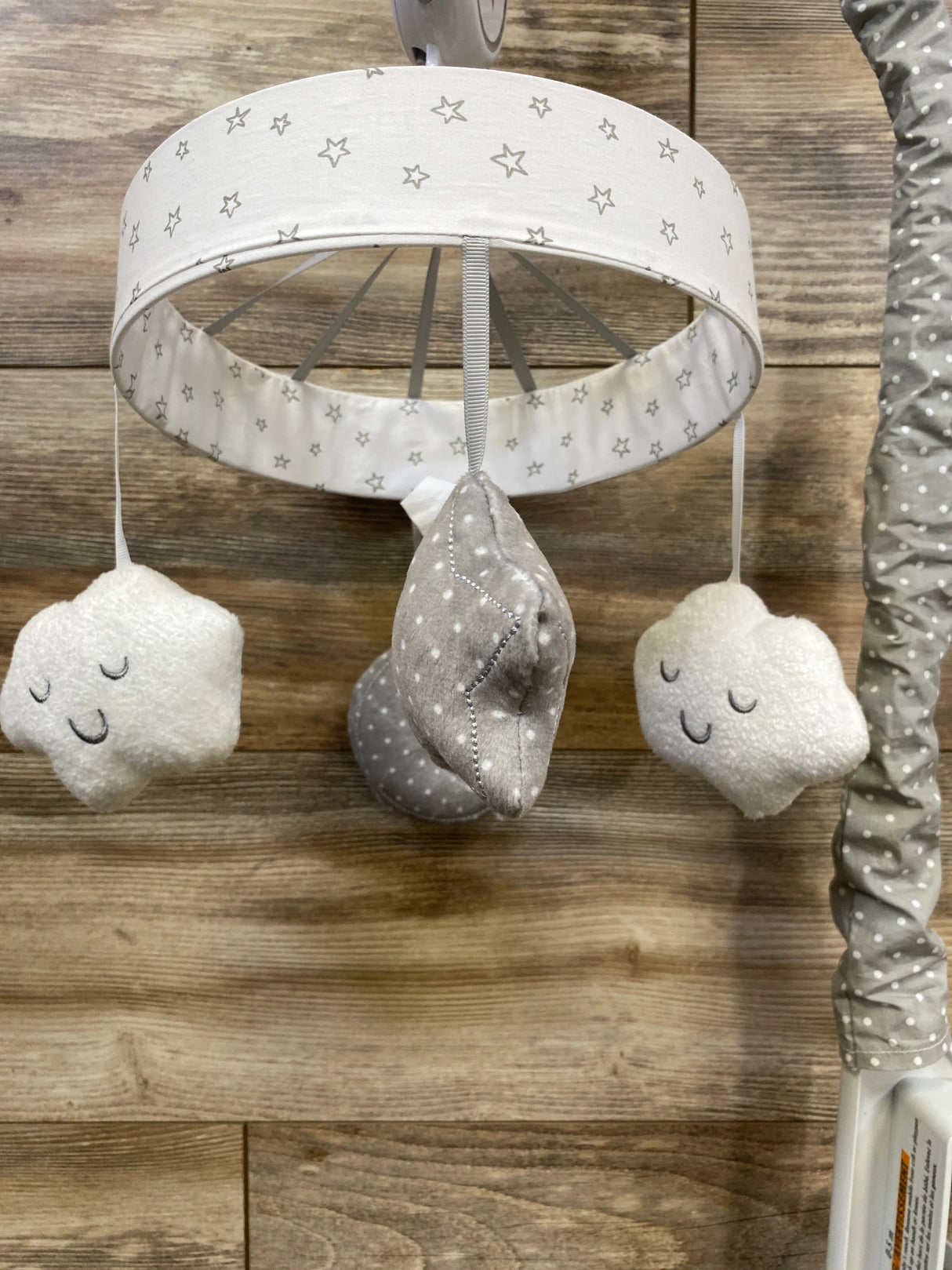 Cloud Island Floating Cloud Musical & White Noise Crib Mobile, Grey