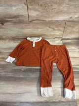 NWOT Cat & Jack 2pc Ribbed Henley Long Sleeve Set Rust sz 18m