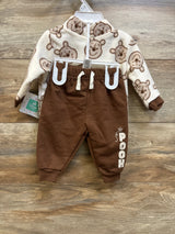 NEW Disney Baby 2pc Winnie The Pooh Fleece Half-Zip Jacket Set Ivory sz 3/6m
