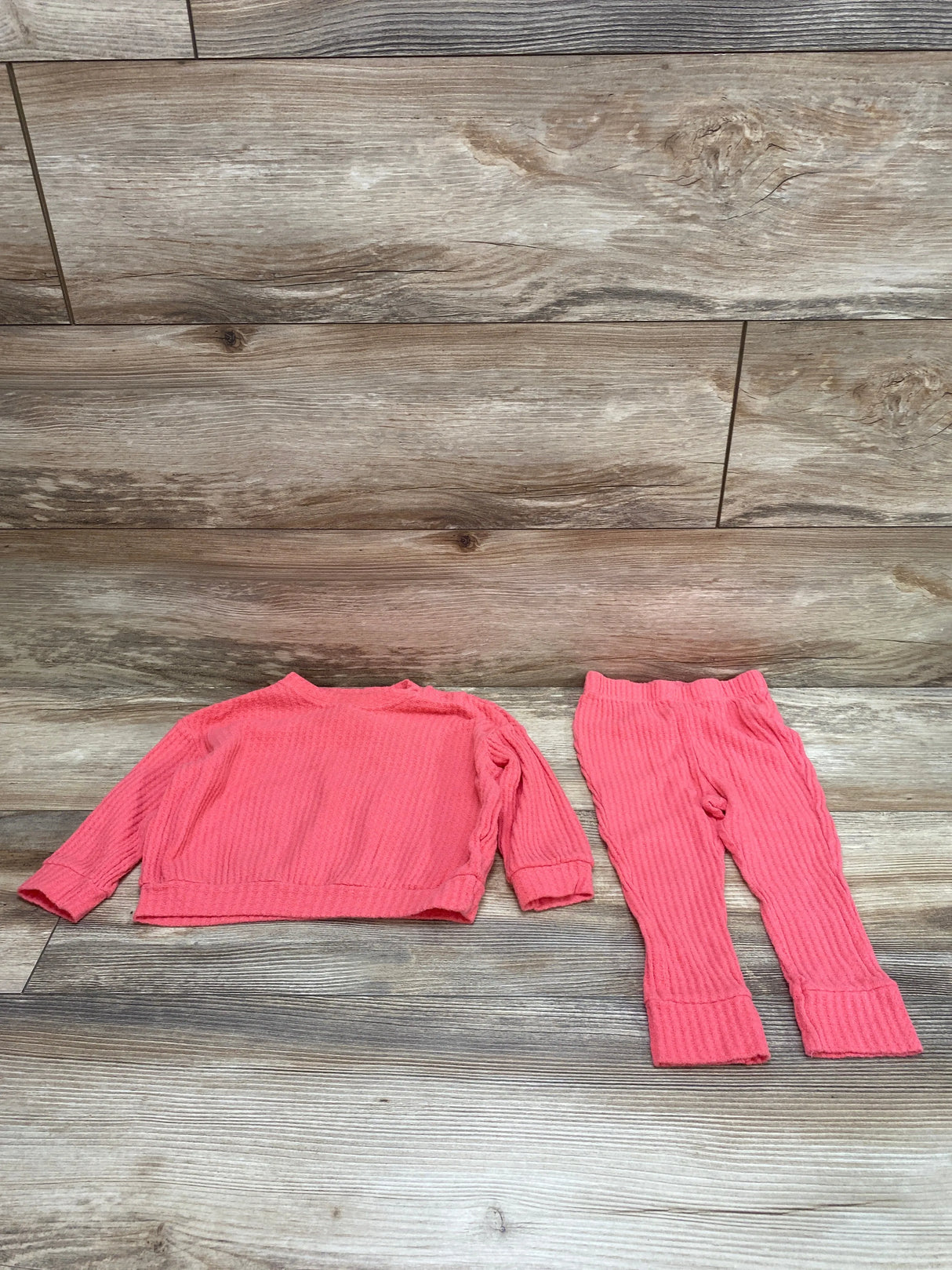 Cat & Jack 2pc Waffle Knit Shirt & Pants Pink sz 18m