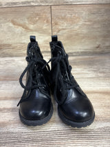 Old Navy Faux-Leather Combat Boots Black sz 6c