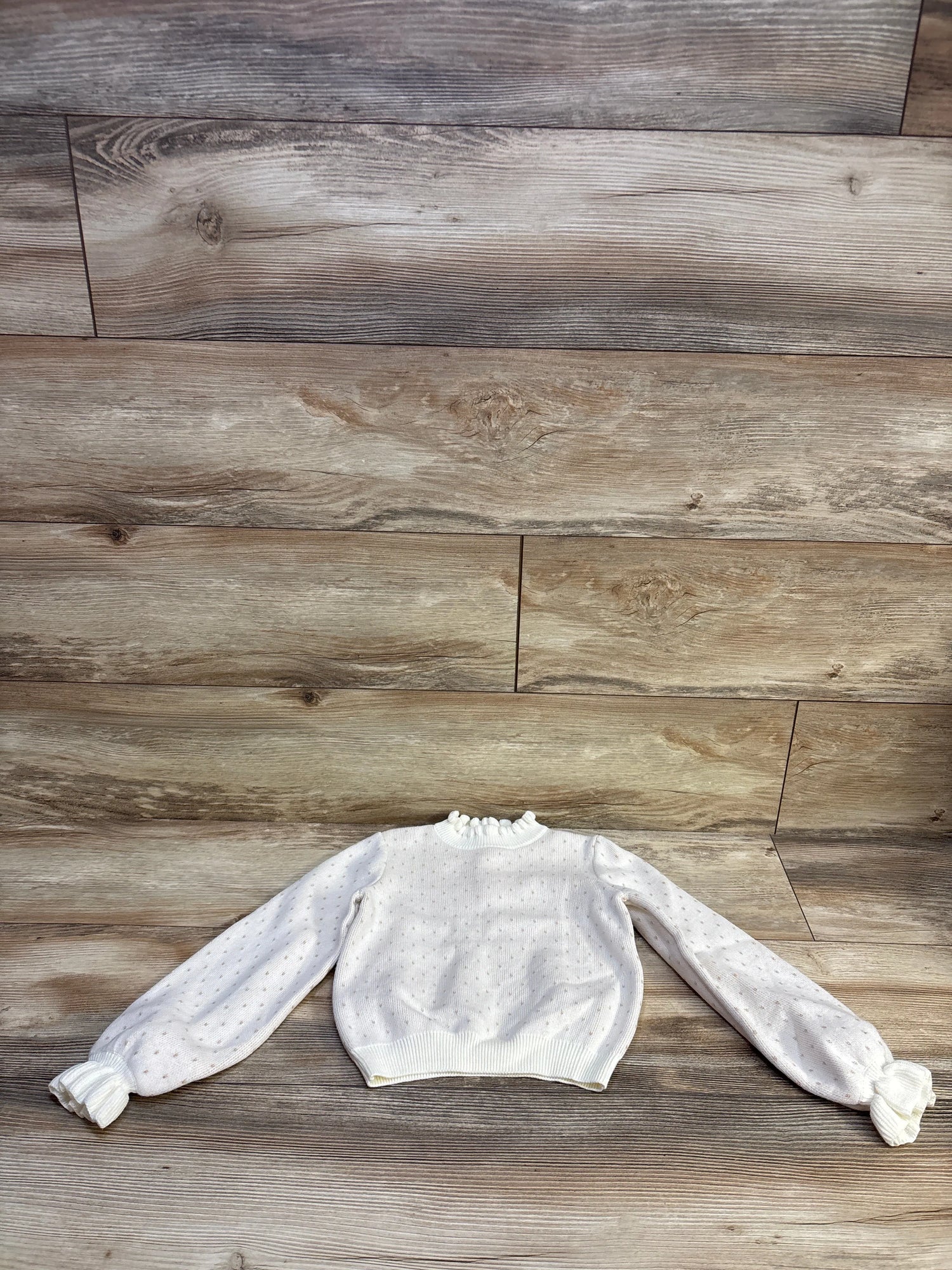 Janie & Jack Sparkle Dot Sweater Ivory sz 4T