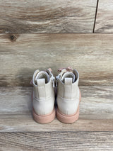 Cat & Jack Amaya Lace-Up Combat Boots Cream/Pink sz 6c