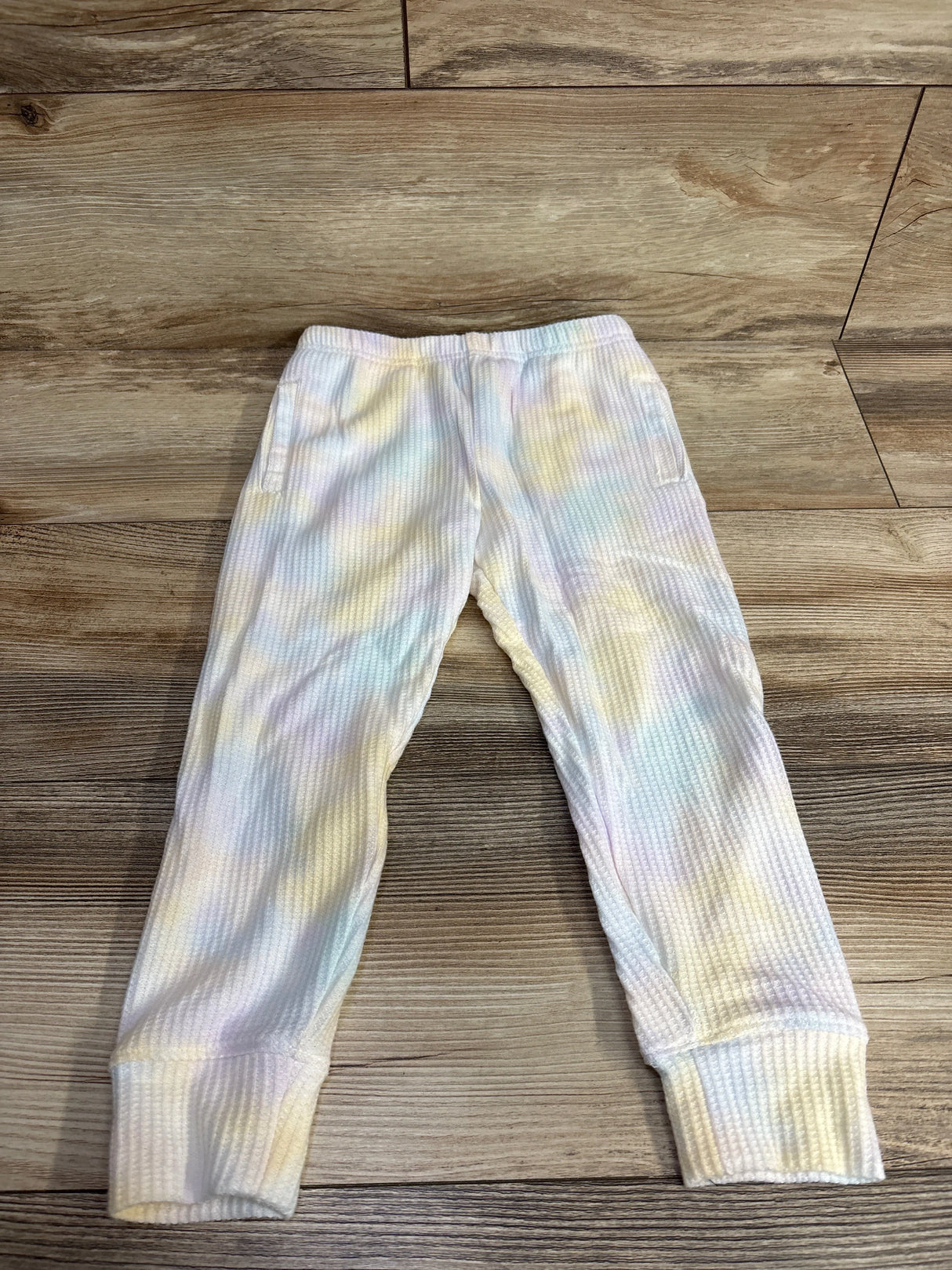 NEW Cat & Jack Tie-Dye Waffle Knit Pants White sz 4T