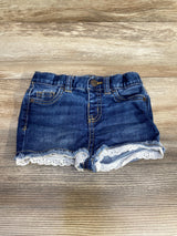 Cat & Jack Eyelet Trim Denim Shorts Blue sz 18m