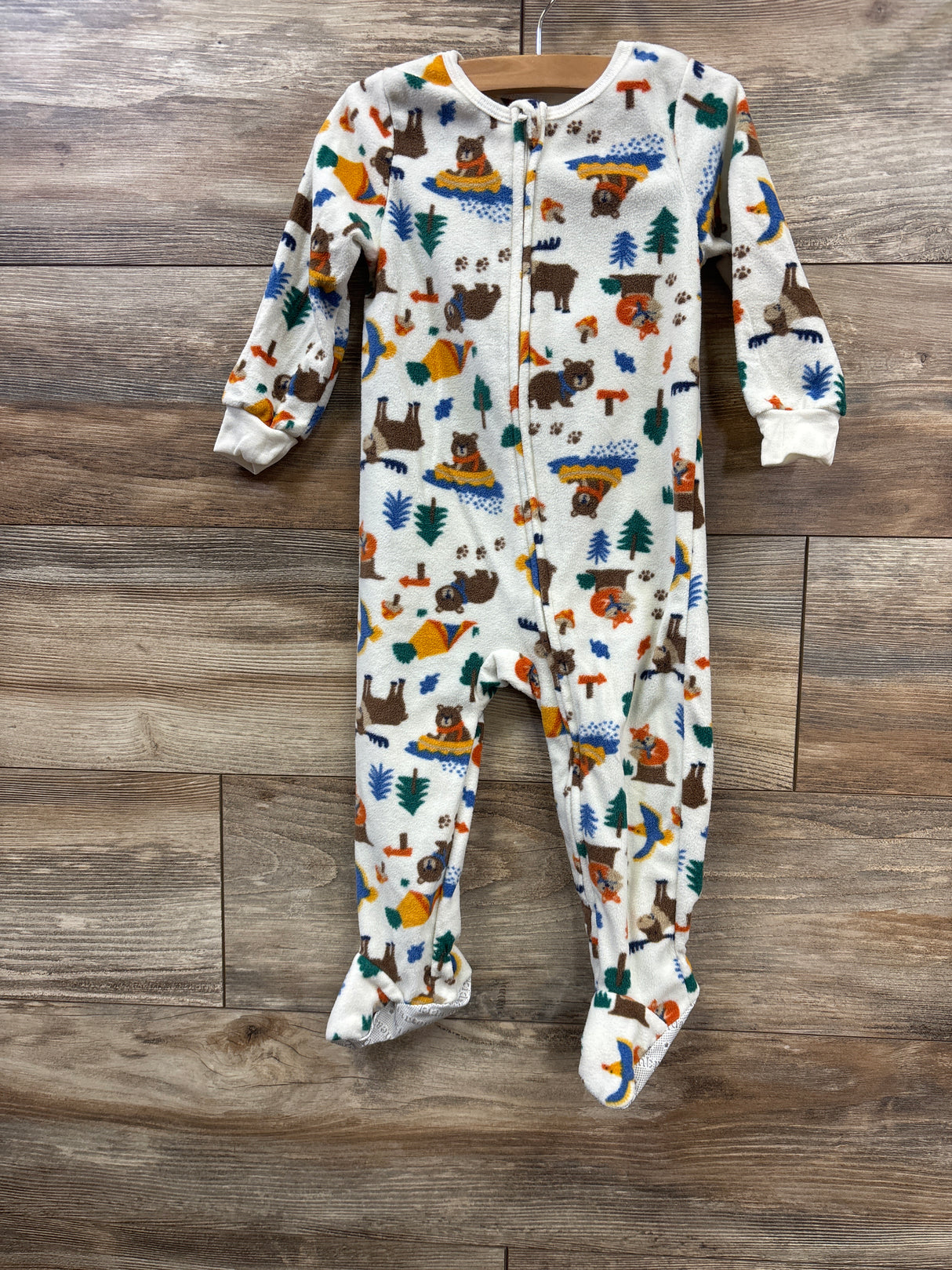 Kids Headquarters Animal Print Blanket Sleeper Ivory sz 18m