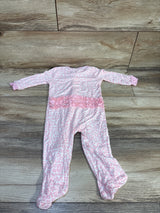 Milkberry Leopard Print Ruffle Footie Pink sz 3-6m