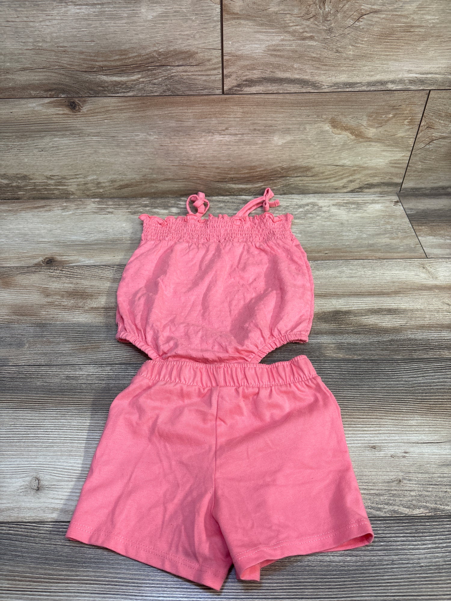 NEW Garanimals 2pc Smocked Bodysuit & Shorts Set Pink sz 24m