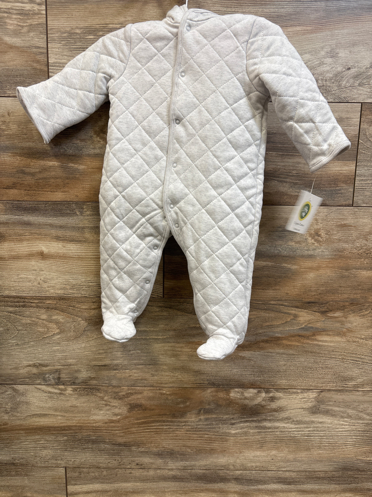 NEW Little Me Quilted Hooded Pram Coverall Grey sz 6/9m