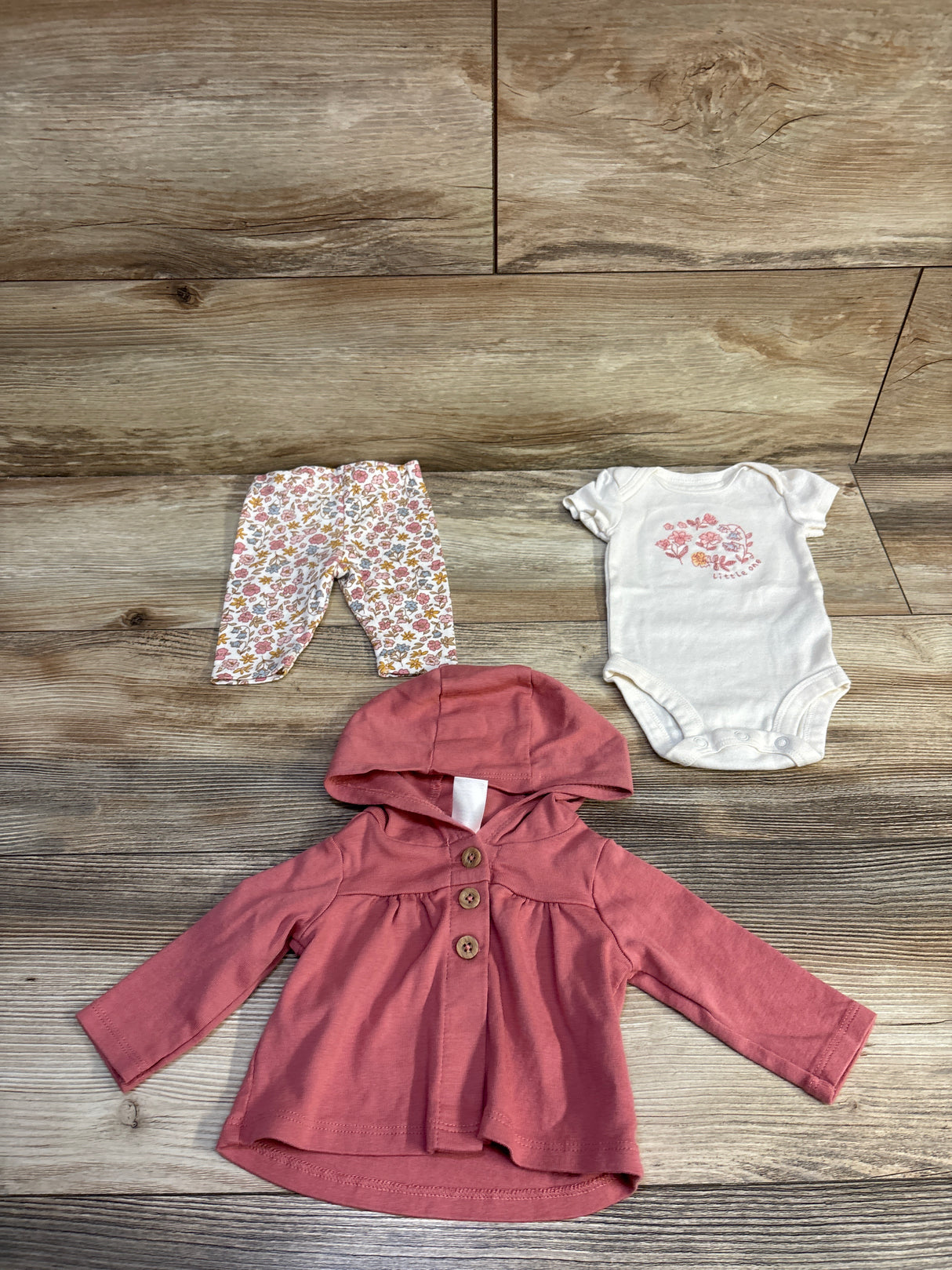 Carter's 3pc Button Up Jacket, Bodysuit, & Pants Set Pink sz Newborn