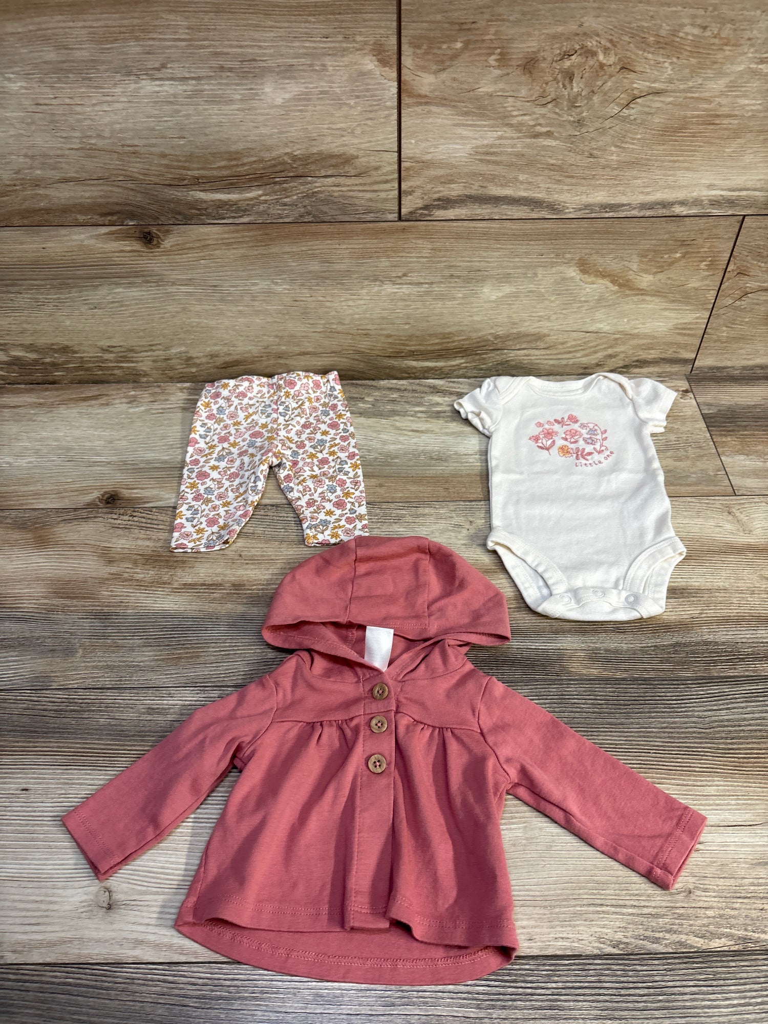 Carter's 3pc Button Up Jacket, Bodysuit, & Pants Set Pink sz Newborn