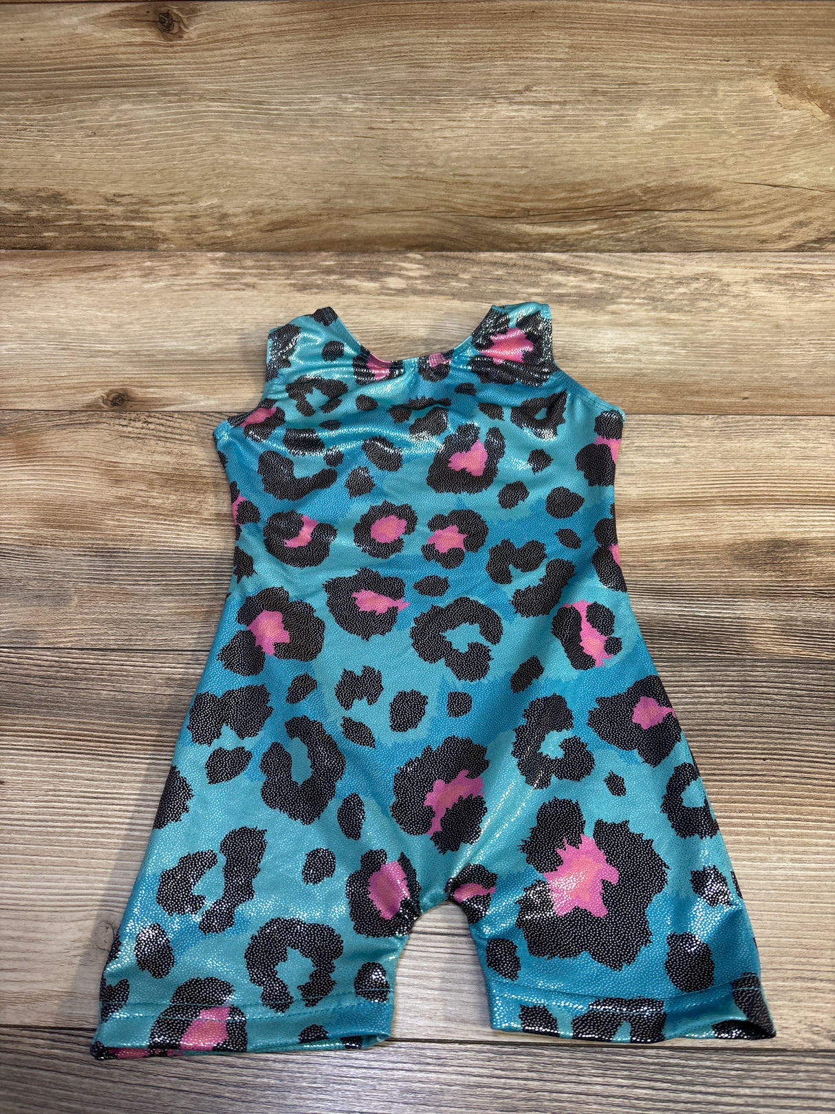 Metallic Leopard Leotard Blue sz 2T
