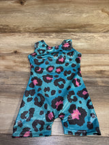 Metallic Leopard Leotard Blue sz 2T