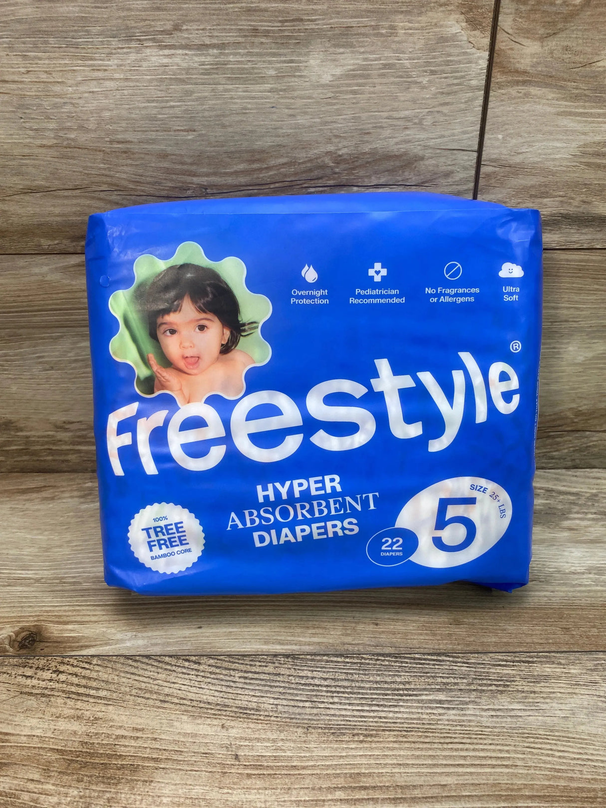 NEW FreeStyle Hyper Absorbent, Tree Free Diapers Size 5, 22ct