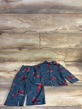 Marvel Spider-Man 2pc Coat Style Pajama Set Grey sz 2T
