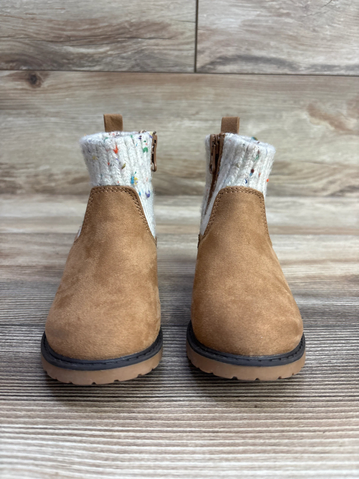 Cat & Jack Emmaline Knit Boots Cognac sz 9c