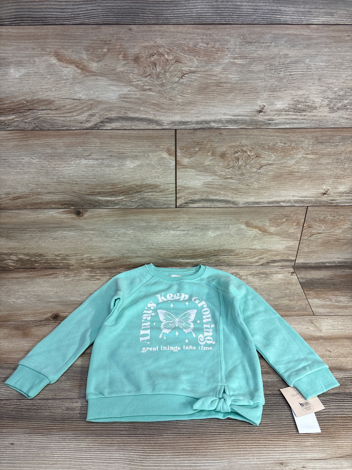 NEW Grayson Mini Mint Always Keep Growing Sweatshirt MInt sz 5T
