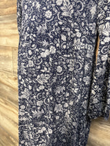 Isabel Maternity Floral Long Sleeve Dress Navy sz Medium