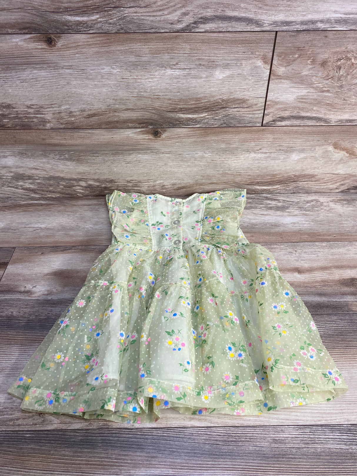 Pink Chicken Floral Ruffle Dress Green sz 3T