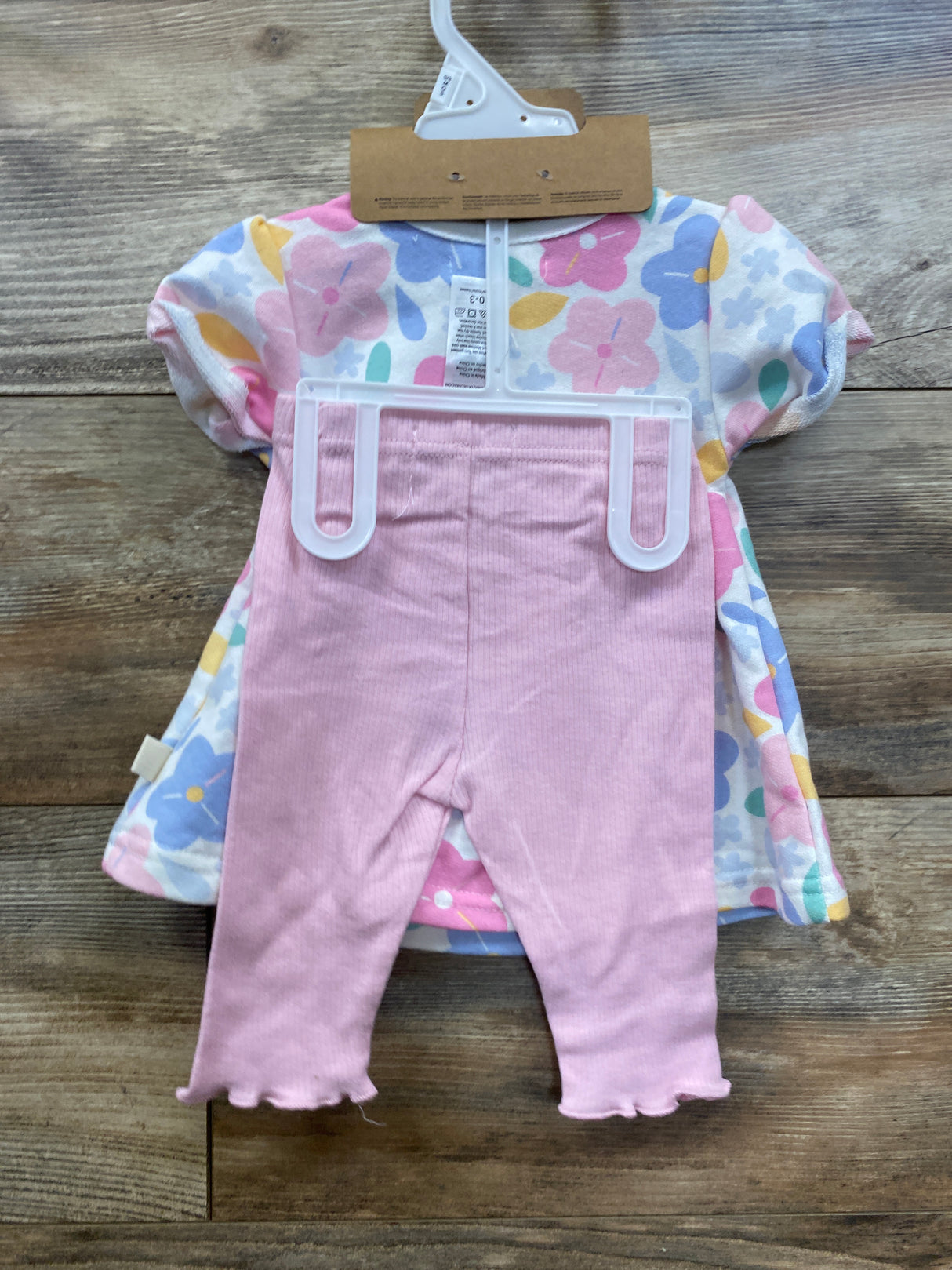 NEW Kit + Pearl 3pc Floral Sweater Dress & Bottoms Set Pink sz 0-3m