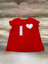 NEW Cat & Jack Sparkly Heart Red T-Shirt sz 4T