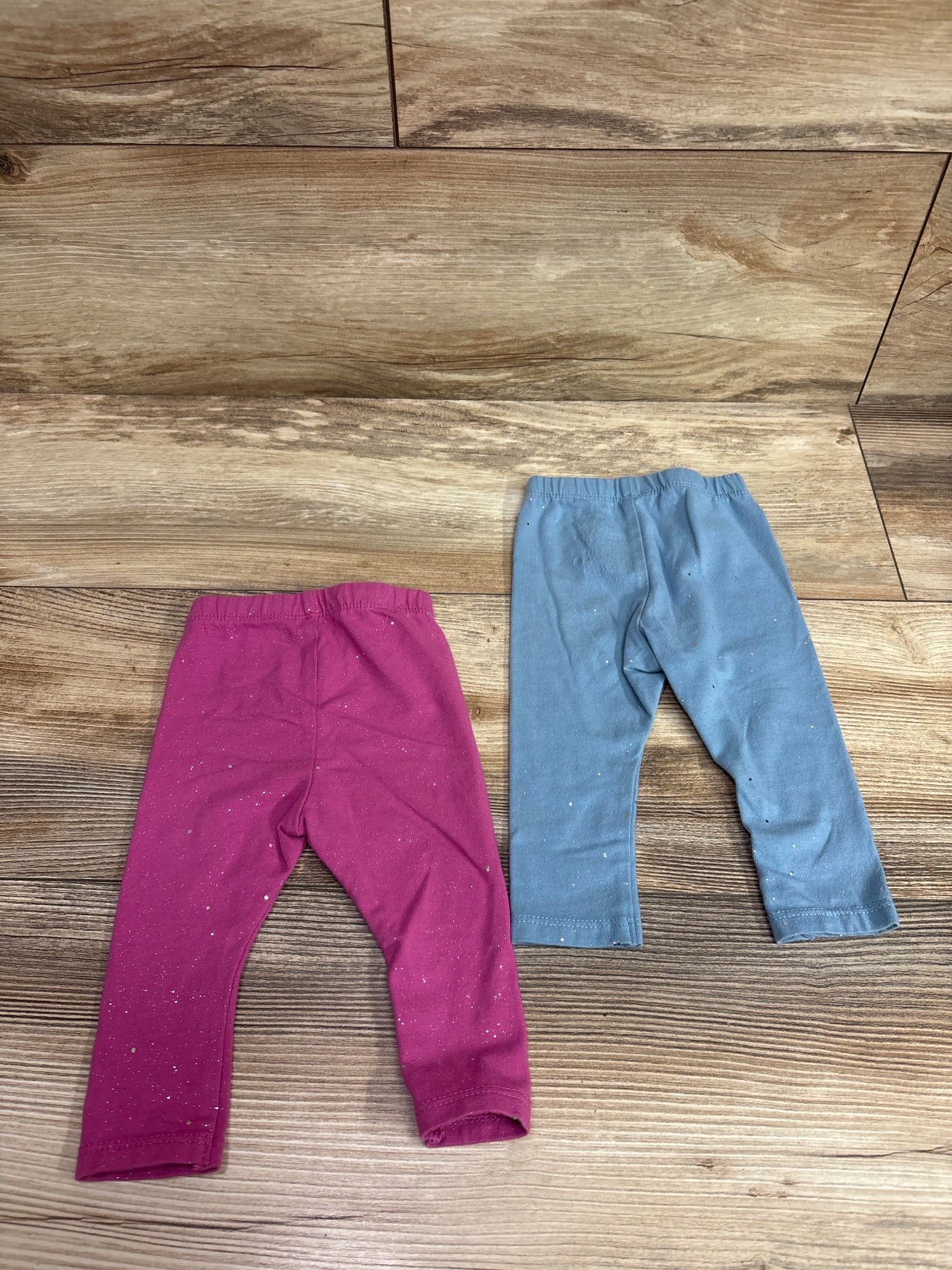 Okie Dokie 2pk Glitter Leggings Pink/Blue sz 3m