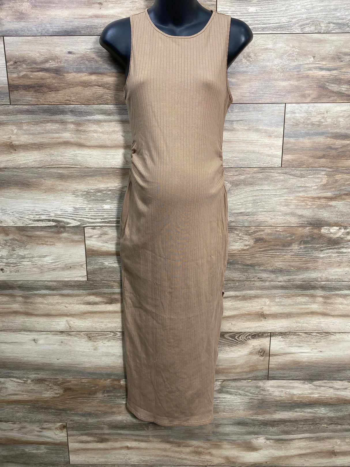 NEW Shein Maternity Bodycon Maxi Dress Brown sz Medium