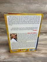 Back cover of a children's book featuring author bio of Melinda Spiker Chambers, a quote from Fred Rogers, and story summary