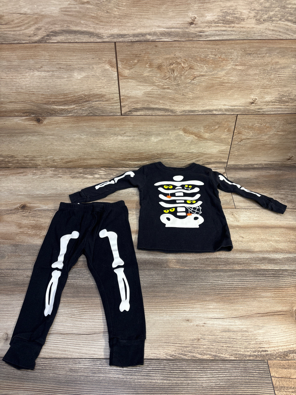 Carter's 2pc Skeleton Shirt & Pants Pajama Set Black sz 18m