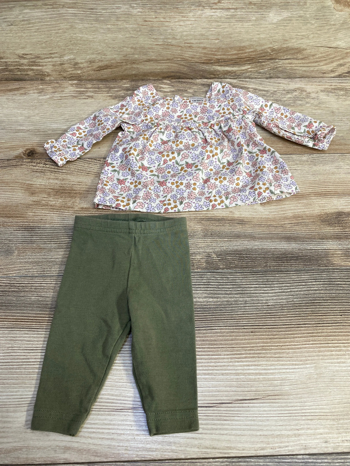Just One You 2pc Floral Top & Leggings White sz Newborn
