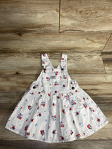 OshKosh Denim Floral Skirtall White sz 3T
