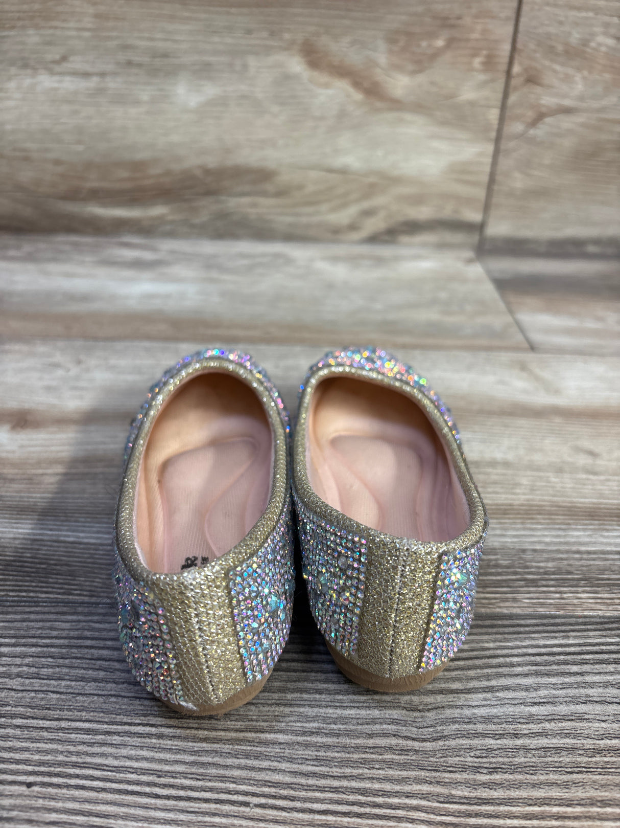 Link Memory Foam Rhinestone Mary Jane Flats Silver sz 6c
